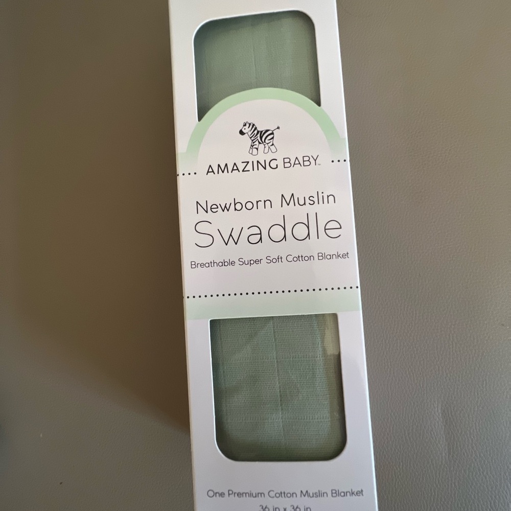 Amazing Baby Newborn Muslin Swaddle Blanket in Sage Green
